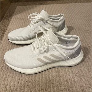 Men’s Adidas Pureboost, All White, Size 12.